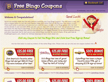 Tablet Screenshot of freebingocoupons.com